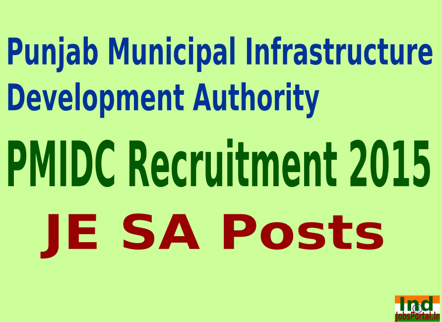 PMIDC Recruitment 2015 Online Application For 682 JE SA Posts